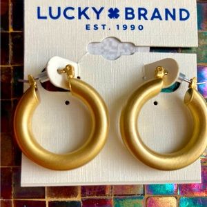 LUCKY BRAND gold tone hoop earrings